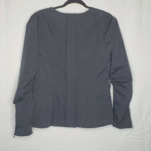 St. John SoCa Moto Style Jacket Size M Zipper Details Lined Structured Office - Picture 7 of 15